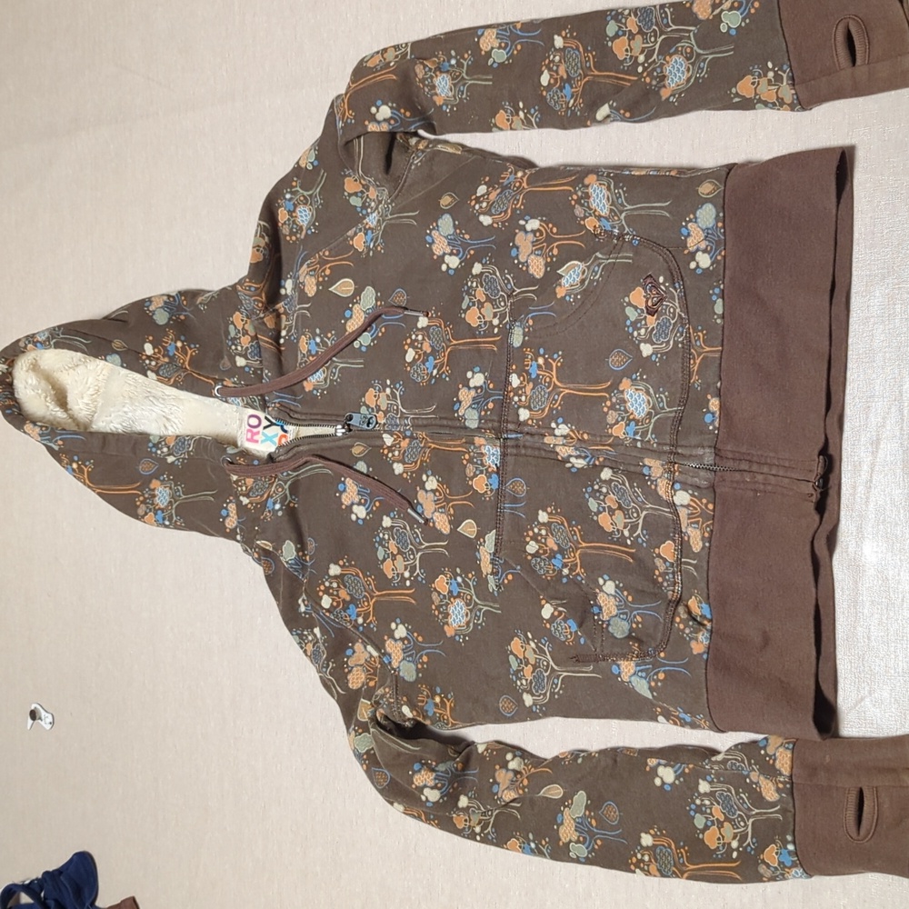 Roxy size medium brown hooded sweatshirt